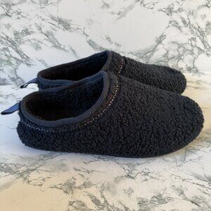 Bombas Men 11 Sunday Slippers Navy Blue Fuzzy Soft Slip On Memory Foam Shoes
